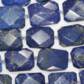 14" St Lapis Lazuli Faceted Rectangle Beads 35x25mm. Approx.-Strand 38cm