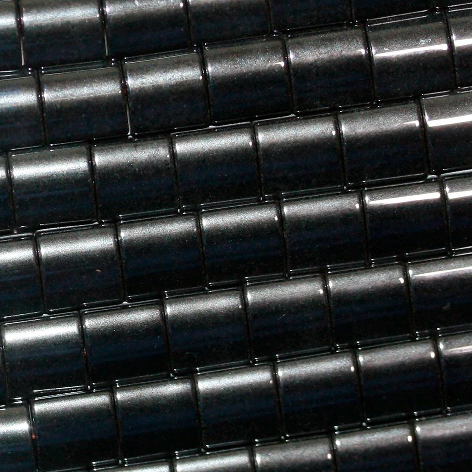 Perles carrées plates et lisses en hématite St, 7 mm, 40 cm (16 pouces).