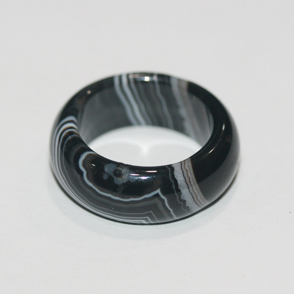 Colgante liso de ónix rayado de 27 x 10 mm