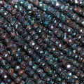 13" St Blue Spinel Faceted Rondelle Beads 4x3mm.-Strand 33cm