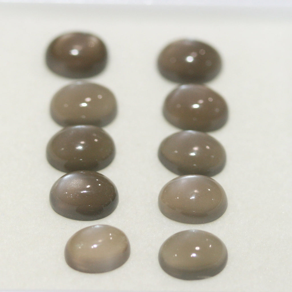 10Pcs Lot Gray Moonstone Oval Cabochon 7x5mm (10 pcs.)