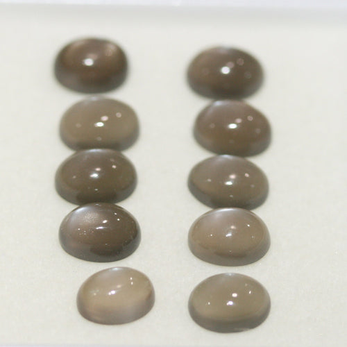 Lot de 10 cabochons ovales en pierre de lune grise 7x5mm (10 pièces)