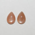 Lote de 2 cabujones de piedra lunar marrón en forma de gota de 14 x 10 mm (2 piezas).