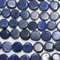 12" St Lapis Lazuli Smooth Coin Beads 8-9mm.-Strand 32cm.