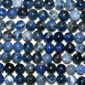 Perles rondes lisses en sodalite St 15" 10 mm.-Rig 39 cm.