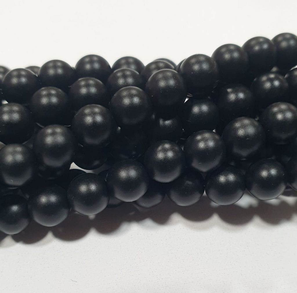 Perles rondes en onyx St, finition lisse mate, 15 pouces, 6 mm, brin de 39 cm.