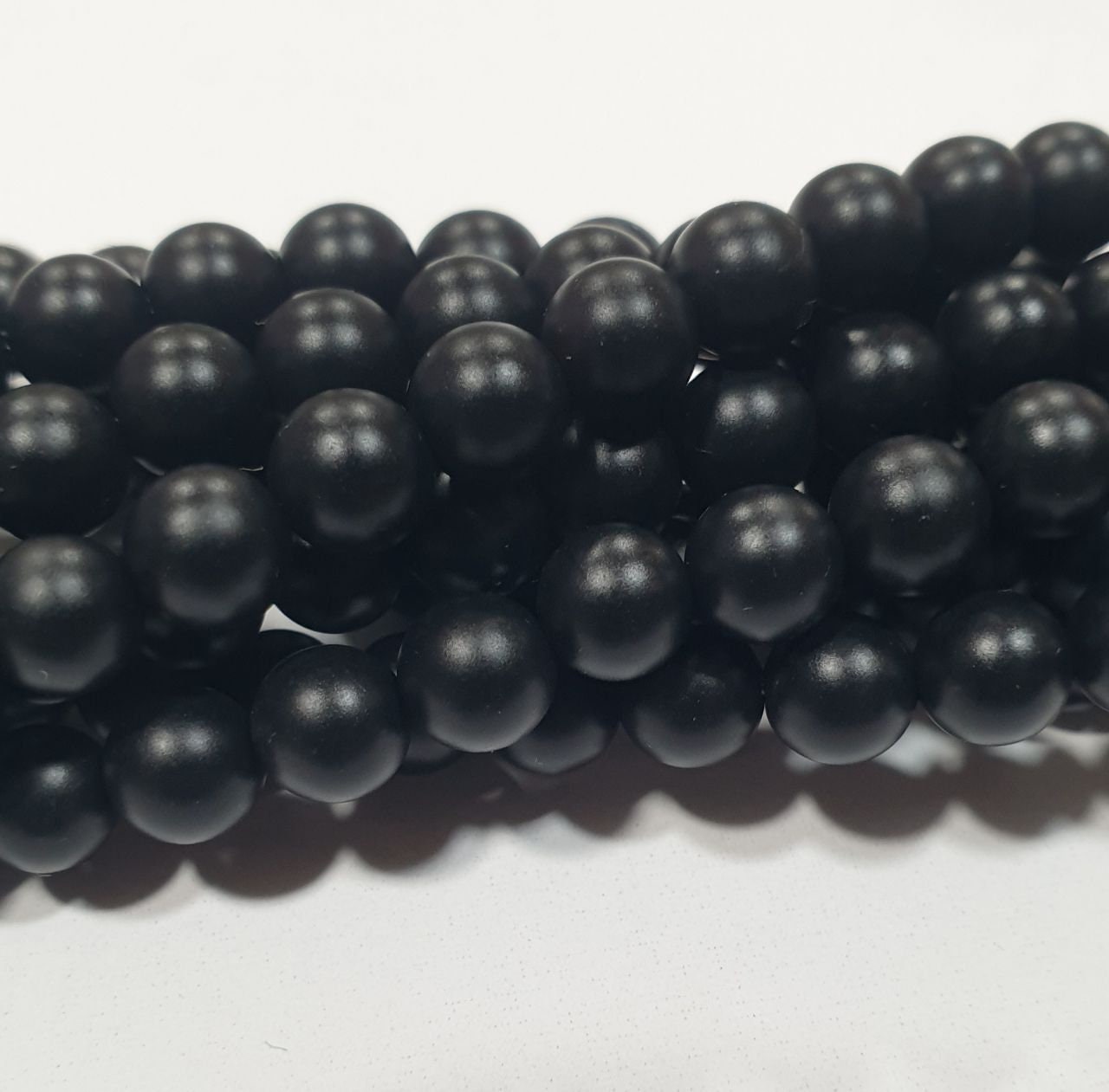Perles rondes en onyx St, finition lisse mate, 15 pouces, 6 mm, brin de 39 cm.