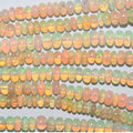 Perles rondelles lisses et graduées en opale éthiopienne St, 40 cm (16 pouces), dimensions : 3 x 2 à 6 x 3 mm. Longueur du fil : environ 40 cm.