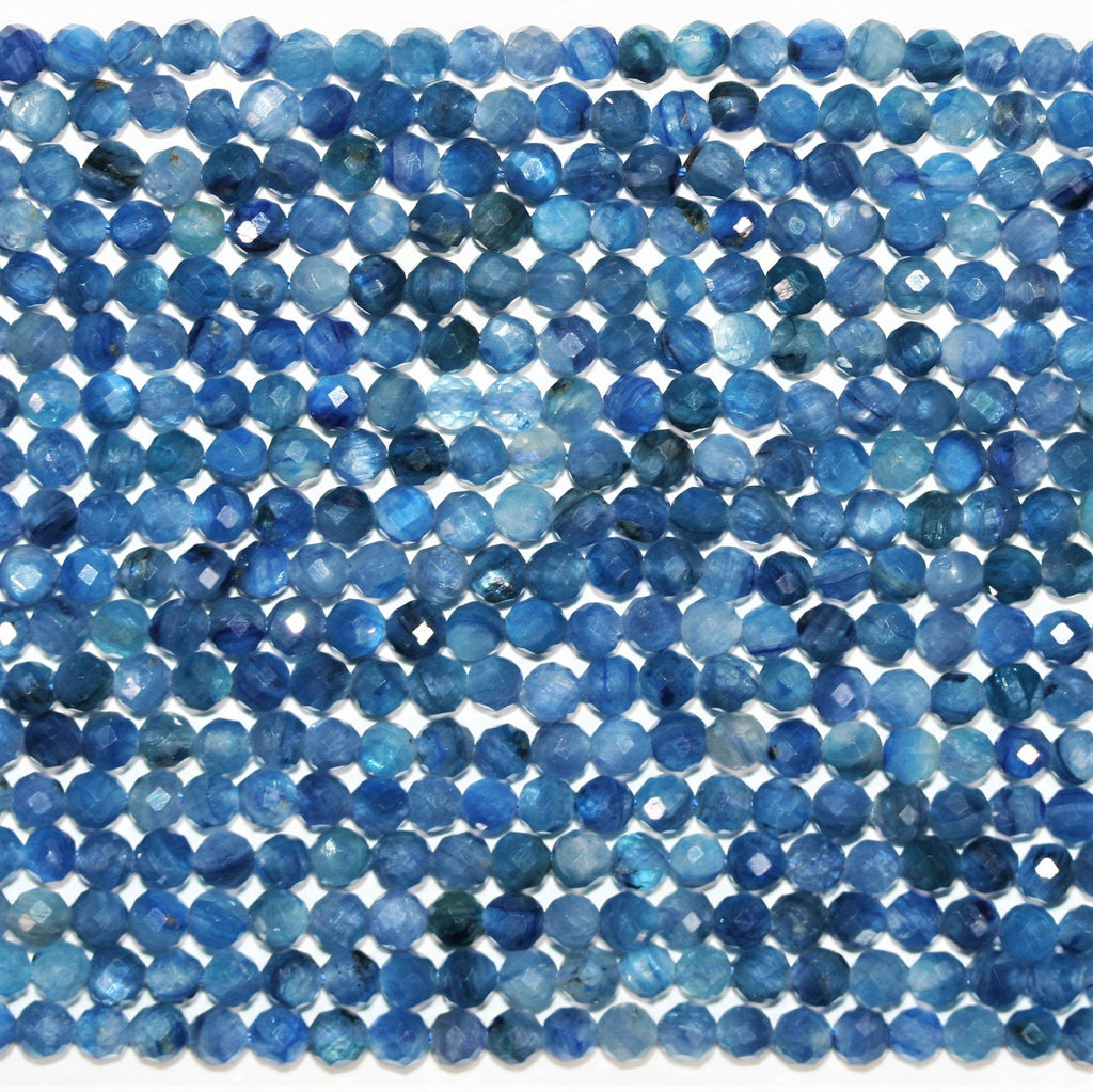 Perles rondes à facettes en kyanite St de 15 pouces, 3 mm - Fil de 39 cm.