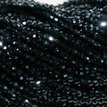 13" St Dark Bluish Gray Spinel Faceted Round Beads 2mm.-Strand 33mm.