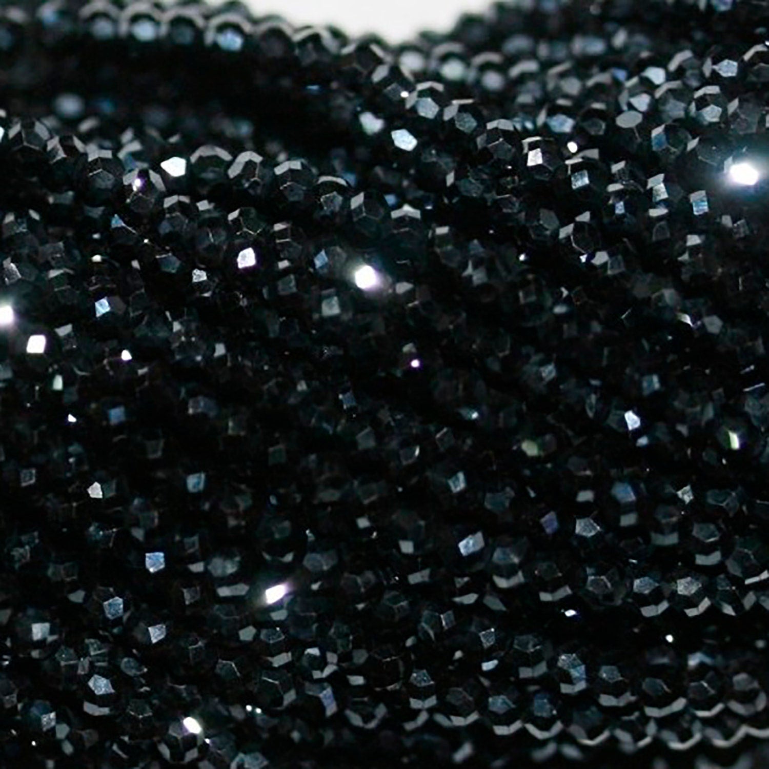 13" St Dark Bluish Gray Spinel Faceted Round Beads 2mm.-Strand 33mm.