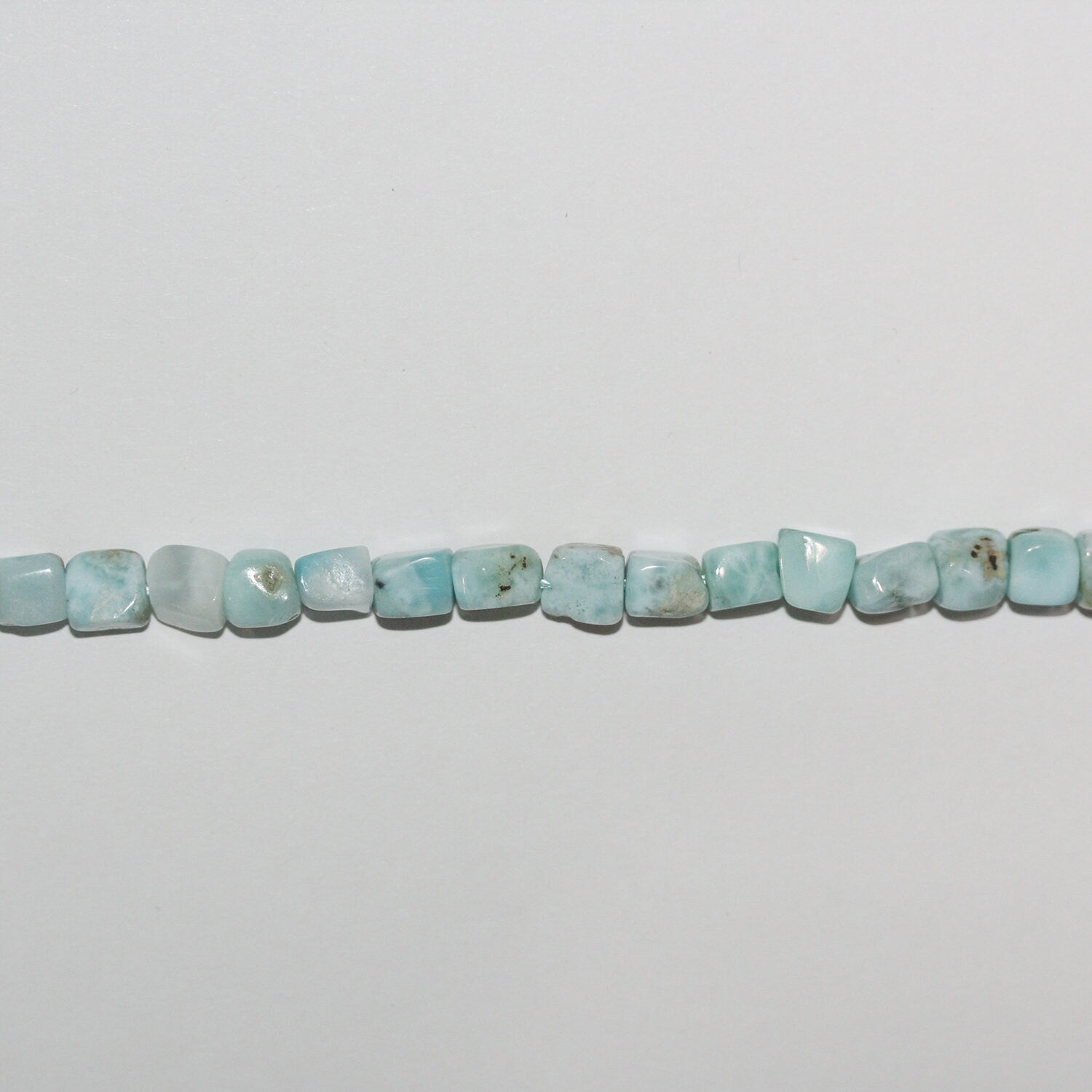 Perles de pépites lisses en larimar St de 15 pouces, 7-10 mm. - Fil de 39 cm.