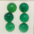 Lote de 6 cabujones redondos de ágata verde (6 unidades) de 10 mm