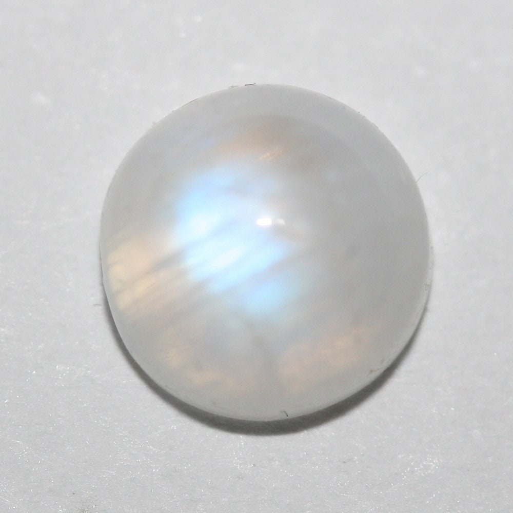 Lote de 8 cabujones redondos de piedra lunar de 7 mm. (8 uds.)