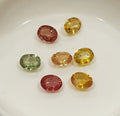 Lot de saphirs ovales multicolores naturels 4x3mm vert jaune brun 1,89 ct - Lot en gros - Pierres de qualité supérieure