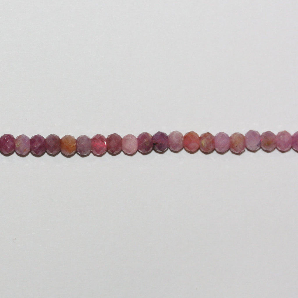 Perles rondelles à facettes St Ruby 15" 4x3mm.-Rig 39cm.