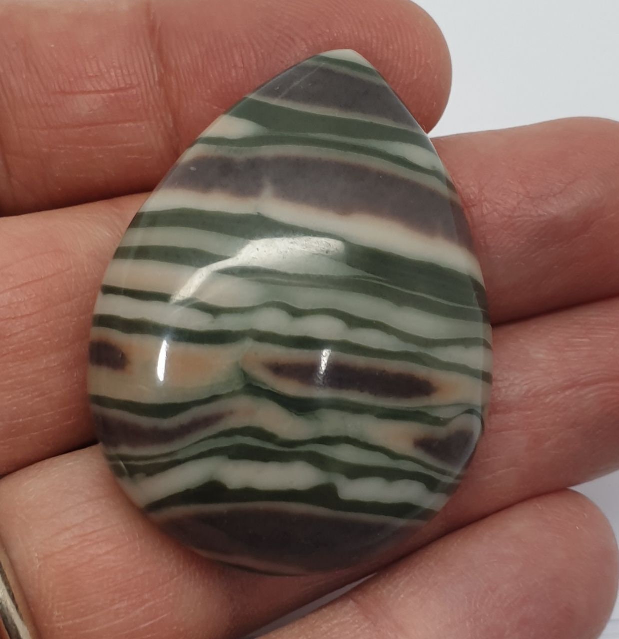 Big Natural Unique Rainbow Calcite Drop Cabochon 95ct  41x31mm 11mm t- Natural Gems- Rare Gems