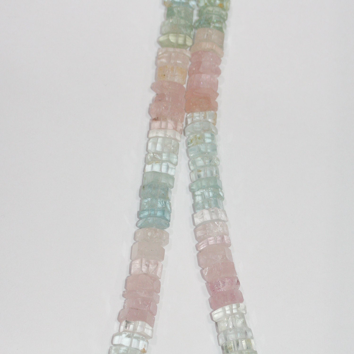 Collar de rondeles facetados de berilo múltiple, 10 x 4 mm (aprox. 422 quilates)