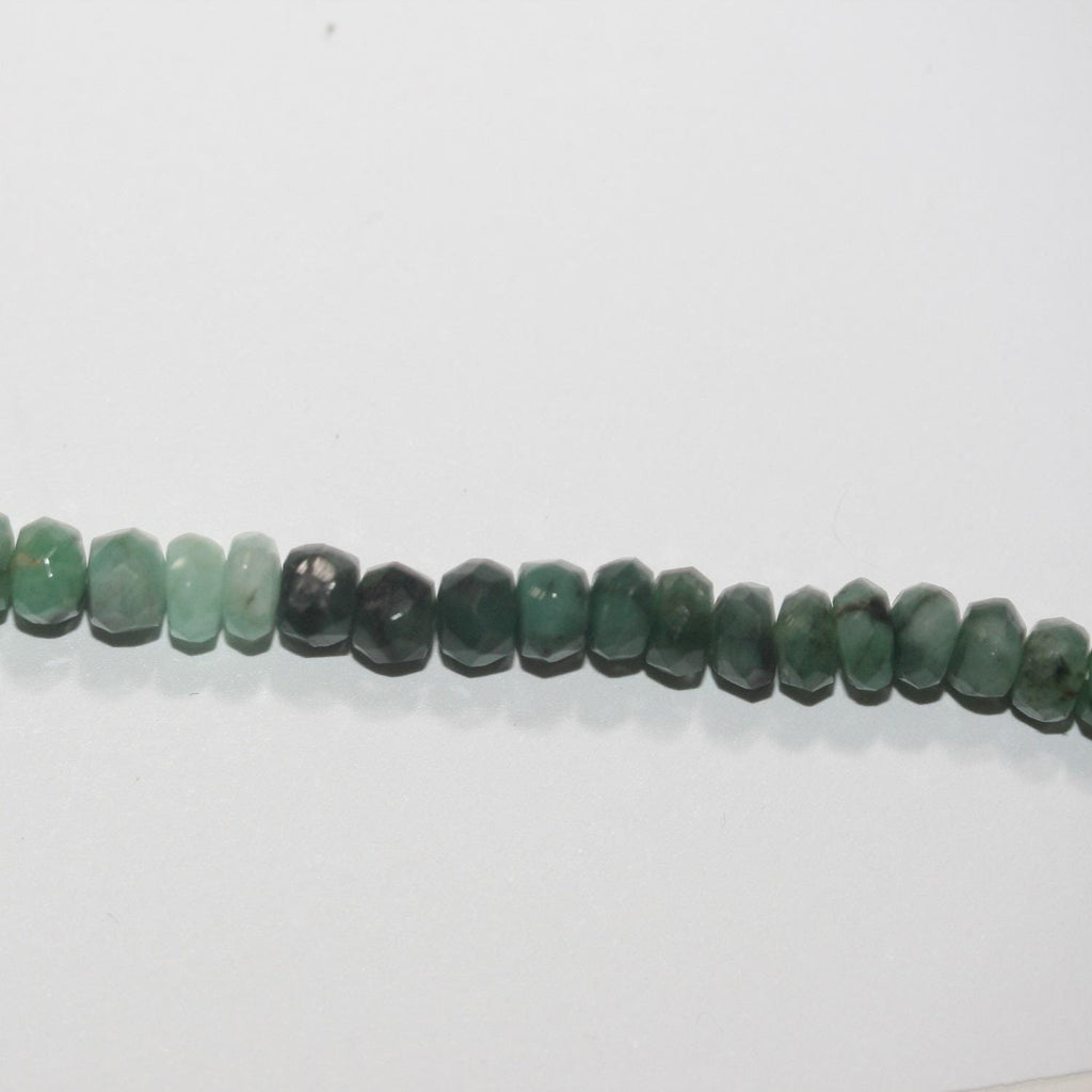 13" st Esmerald Faceted Rondelle Beads 5x3mm.-Strand 34cm.