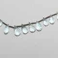 11" St Aquamarine Graduated Faceted Drop Beads 7x4 - 11x6mm.Approx.-Strand 30cm.