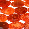 16" St Fire Agate Faceted Irregular Octagon Beads 30x20mm Approx. -Strand 40cm