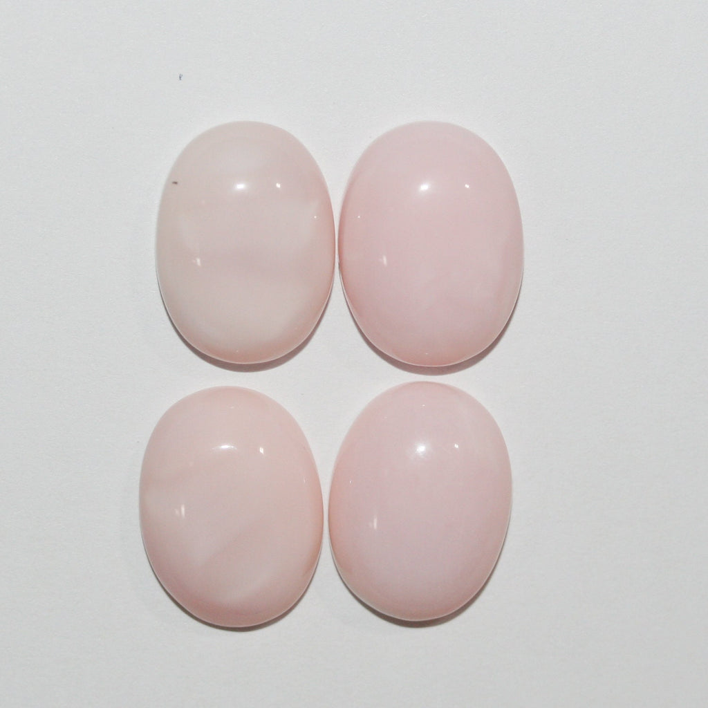 Lote de 4 cabujones ovalados de ópalo rosa de 16 x 12 mm. (4 uds.).