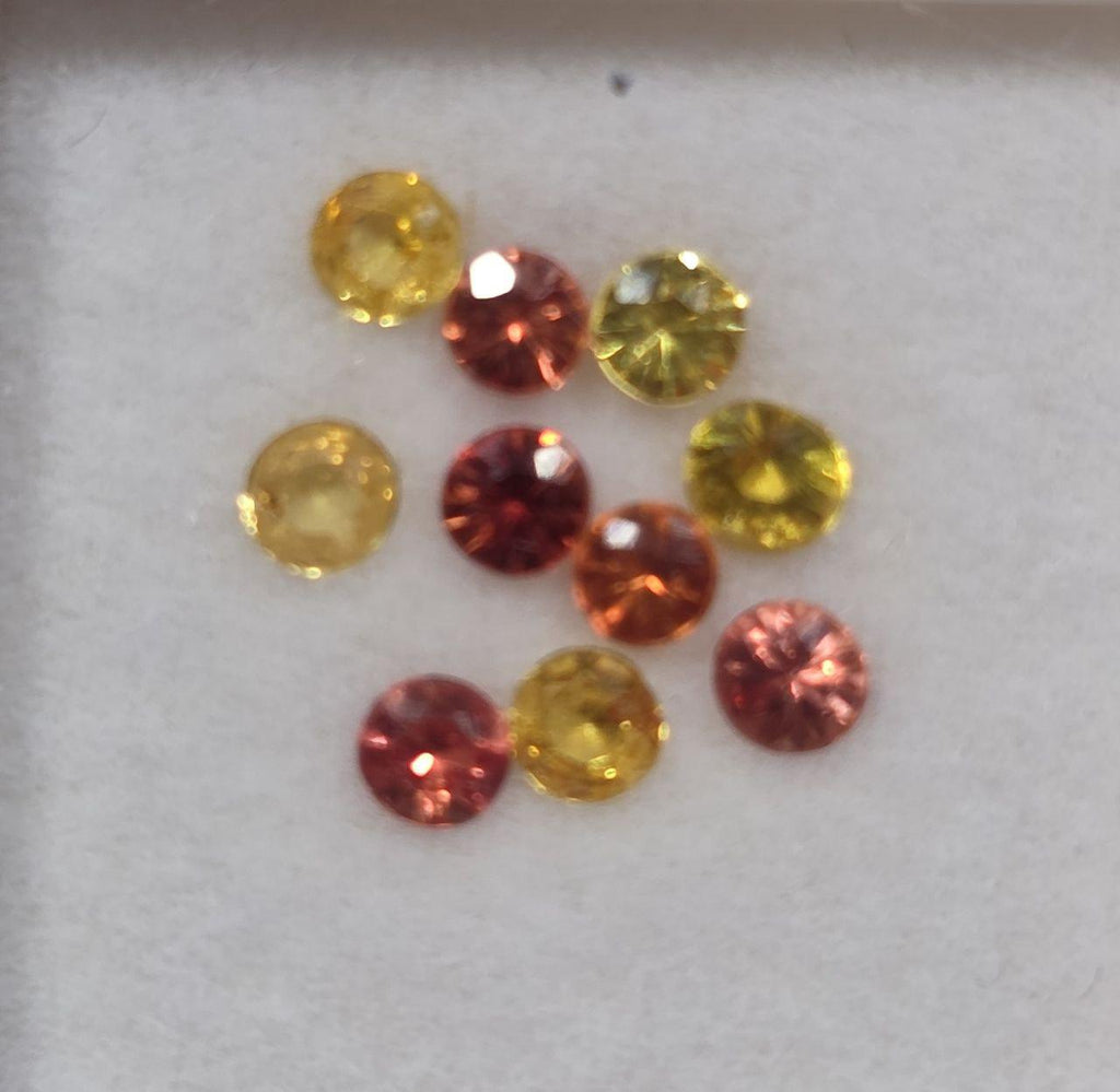 Lot de saphirs multicolores à facettes rondes de 2,8 mm (10 pièces).