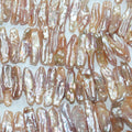 Perles de saumon Biwas d'eau douce St, 16 pouces (environ 40 cm), 23 x 6 mm, longueur 40 cm. Perles naturelles à prix de gros.