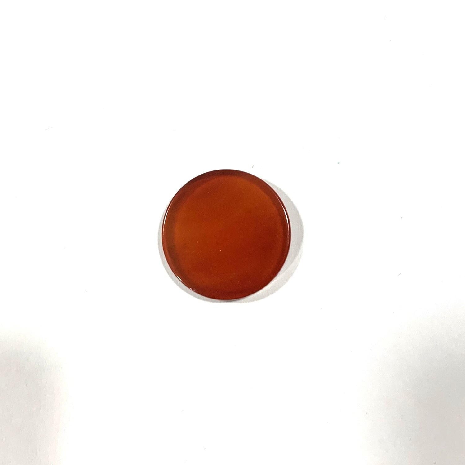 Lote de 6 cabujones de disco liso de cornalina de 16 mm. (6 piezas).