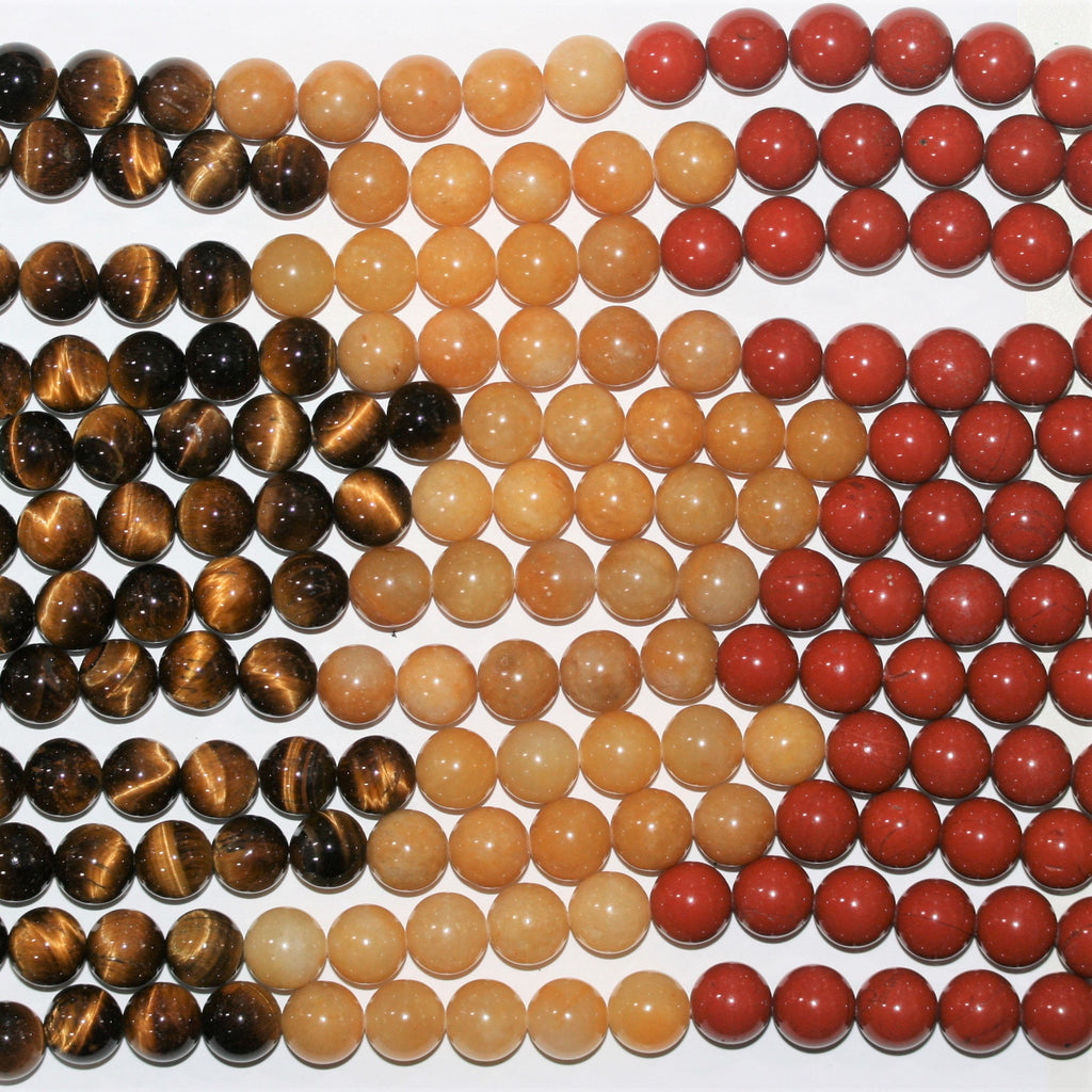 16" St Multi Stone Cuentas Redondas Lisas 10mm.- CHAKRAS - Tira 40cm.