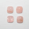 Lote de 4 cabujones cuadrados de morganita de 10 mm. (4 piezas).