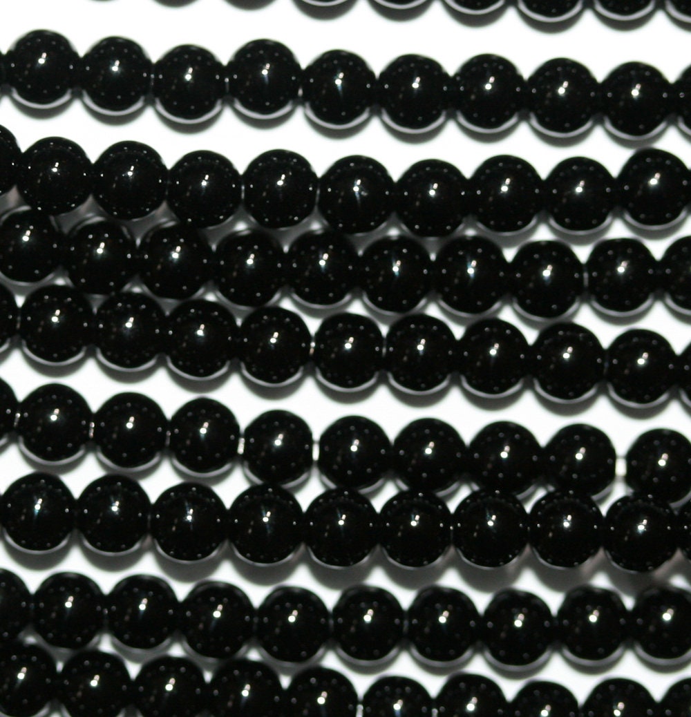 Cuentas redondas lisas de ónix de San Valentín de 16" (3 mm) - Hilo de 40 cm