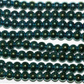 Perles rondes lisses en hématite verte St, 4 mm, 40 cm de long