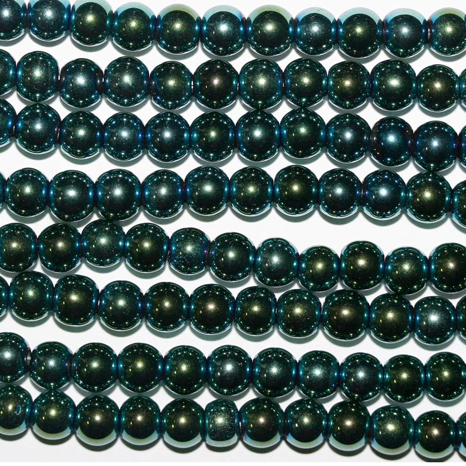 Perles rondes lisses en hématite verte St, 4 mm, 40 cm de long