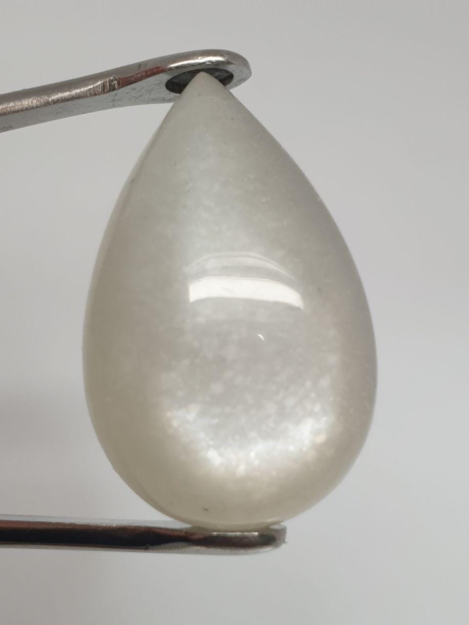 Big Grey Moonstone Drop Cabochon With adularescence or schiller Effect 31.5x20mm. (41.8ct.)