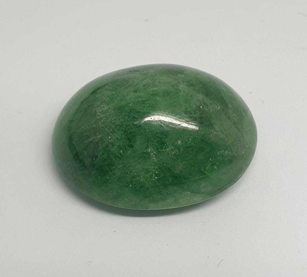 Natural Big 28.76ct Tsavorite Garnet Oval  Cabochon  21x16.4mm -Green Garnet  Wholesale - Natural Green Garnet Wholesale- From Tanzania