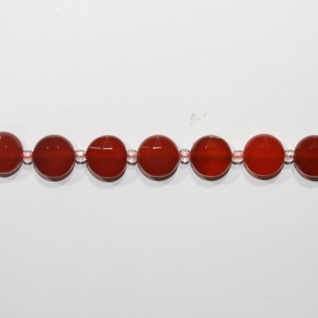 Perles de pierre facettées en cornaline de 15 pouces, 10 mm - Fil de 38 cm.