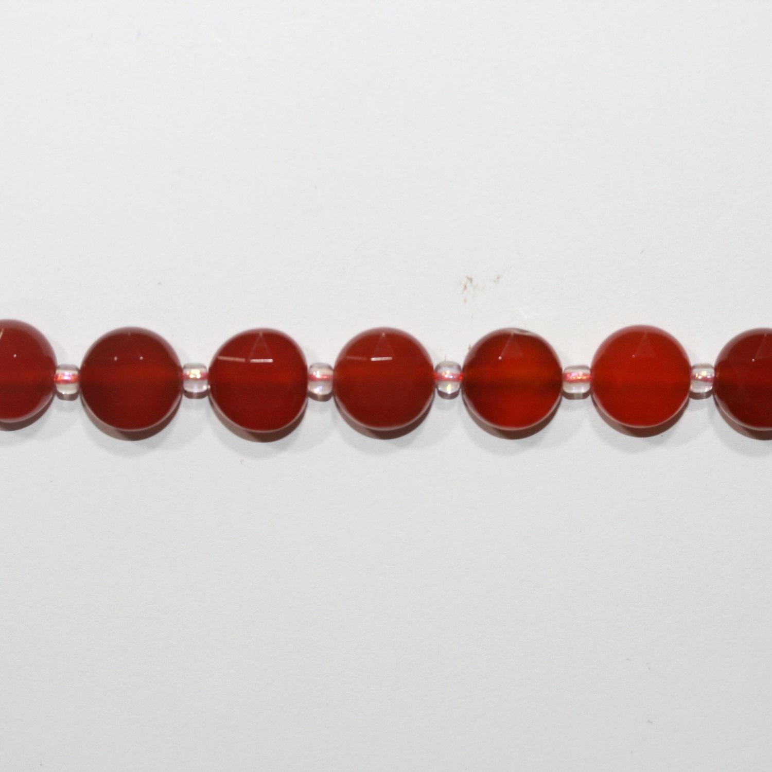 Perles de pierre facettées en cornaline de 15 pouces, 10 mm - Fil de 38 cm.