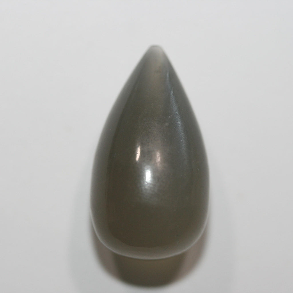 Pierre de lune grise demi-perforée en forme de goutte 23x13mm. (23,71ct.)