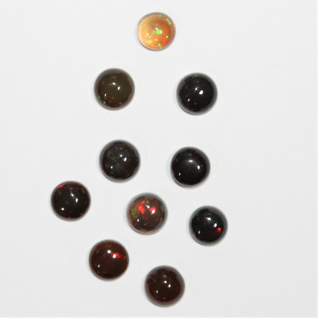 10 Pcs Lot Smooth Round Opal Cabochon 4mm.- 10 Pieces