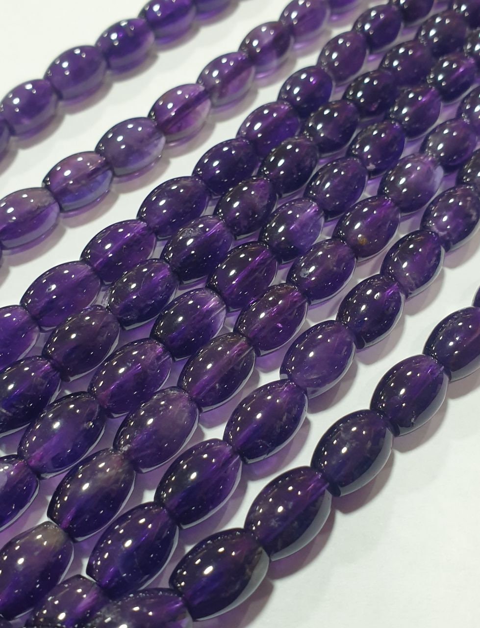 Perles cylindriques lisses en améthyste africaine de 15 pouces (12 x 8 mm) - Fil de 40 cm