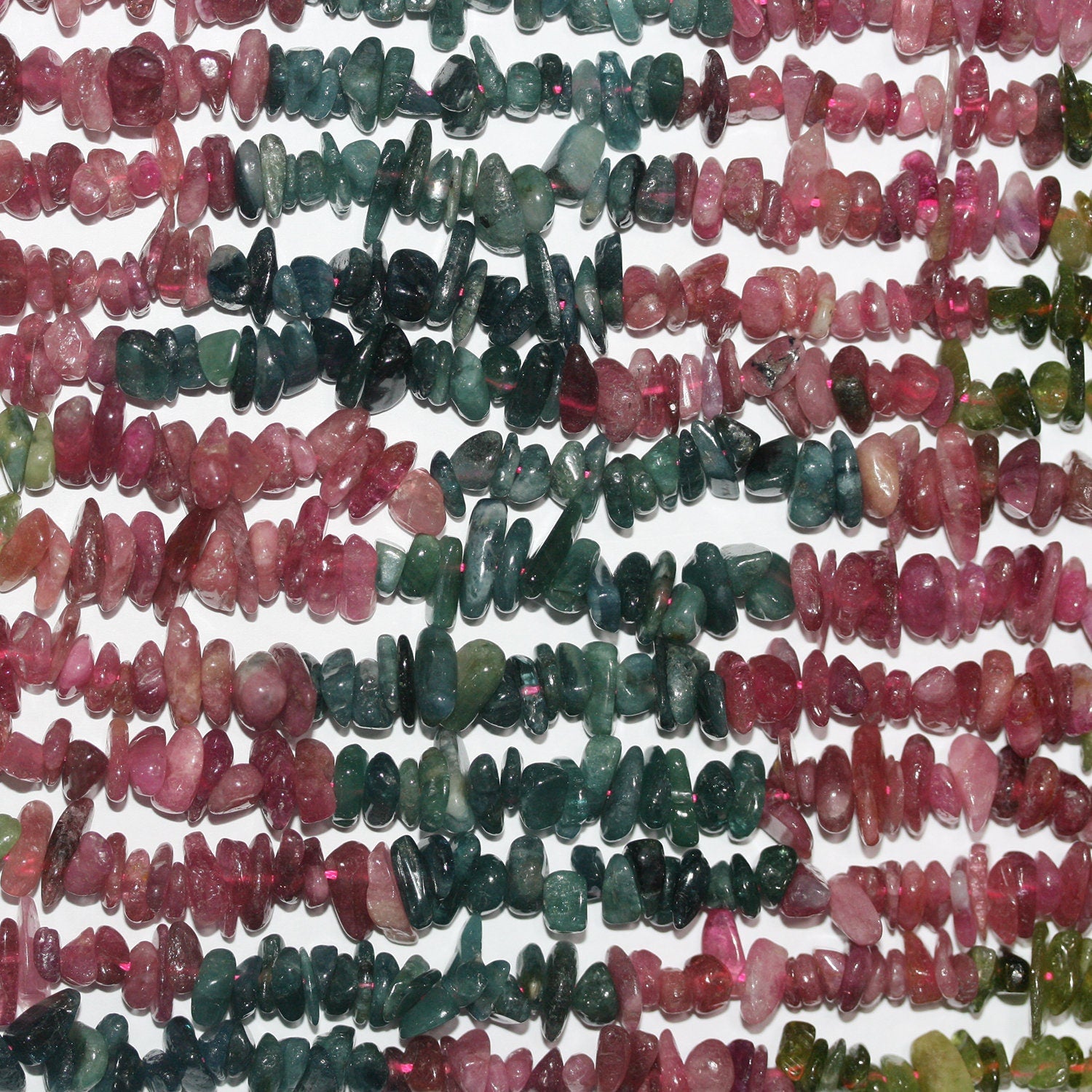 Cuentas lisas de turmalina de 16" (6-8 mm) - Hilo de 40 cm