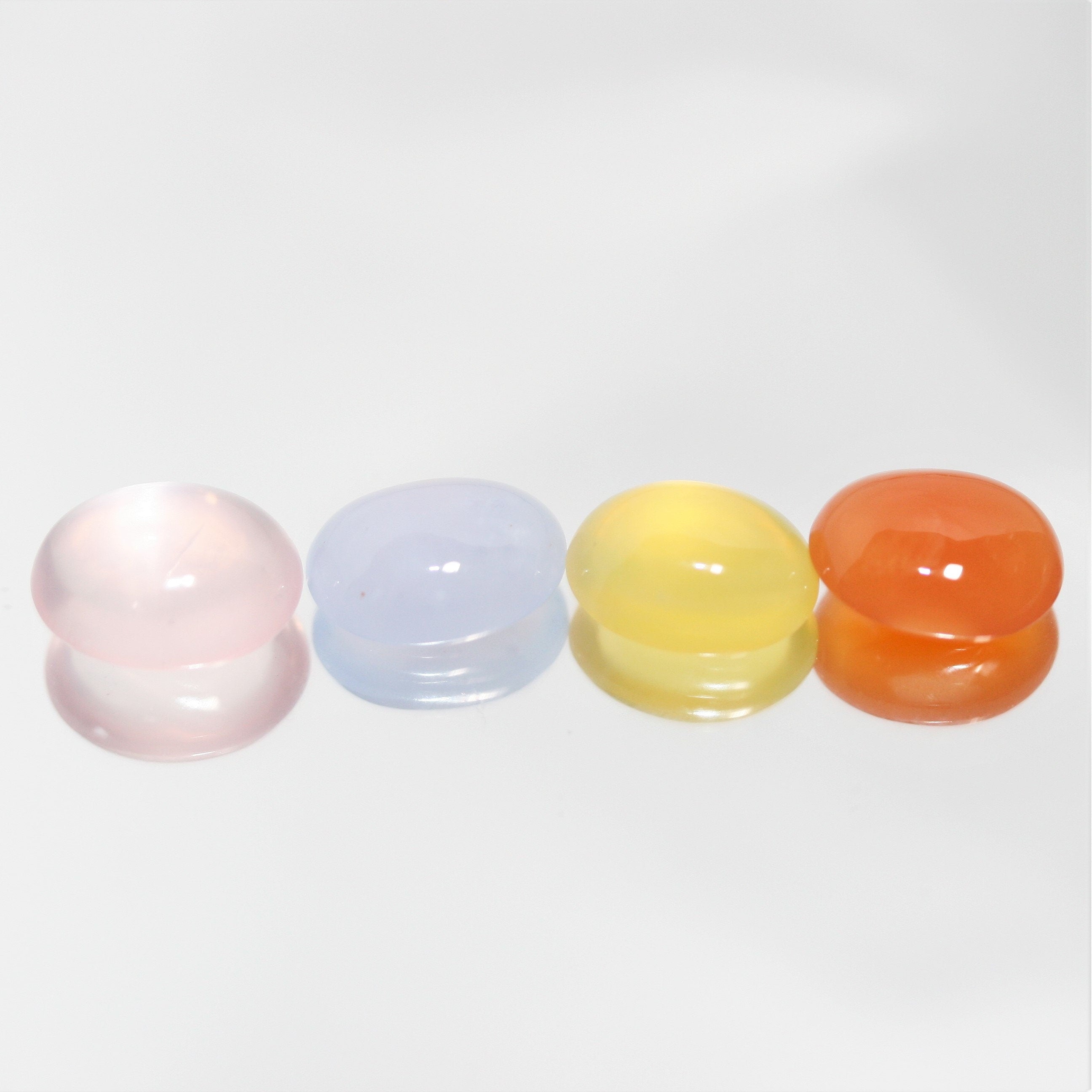 Multi Stone Smooth Oval Cabochons Lot 12x9.5mm. Approx.- 4 Pieces