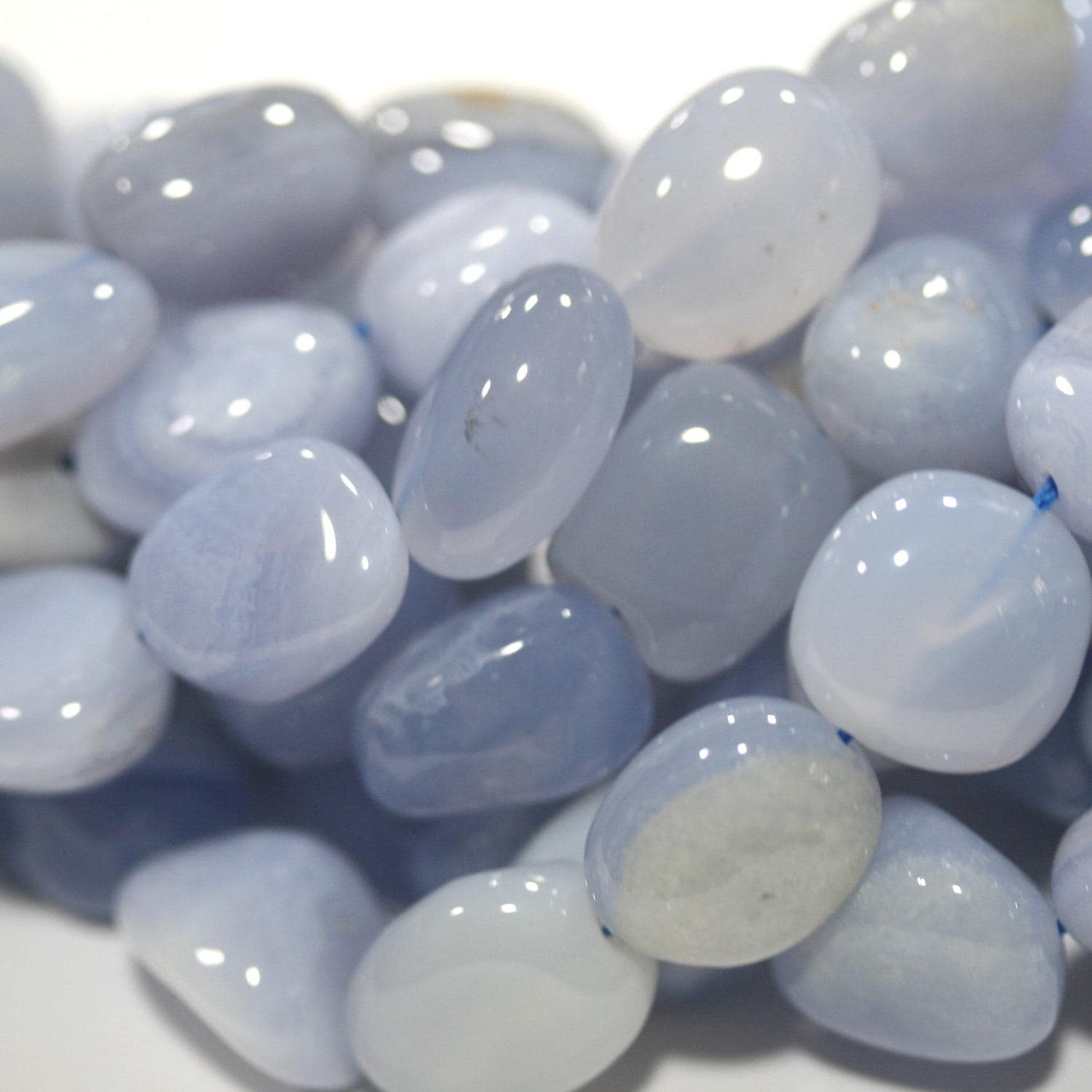 14" St Calchedony Smooth Nugget Beads 12-15mm.-Approx.-Strand 38cm