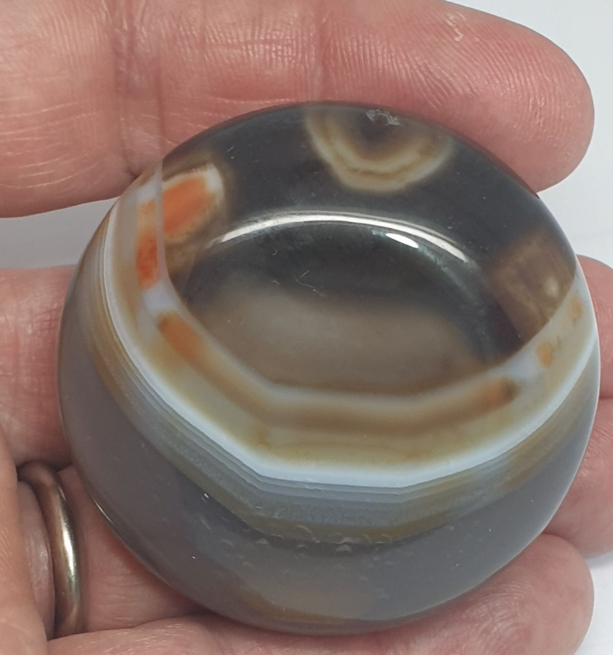 Pendentif rond en agate naturelle non teintée 50 mm - Agate aux vertus curatives