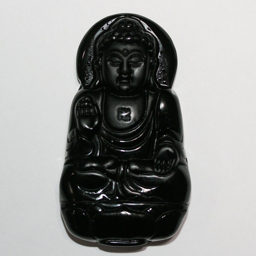 Pendentif en obsidienne 58x33mm