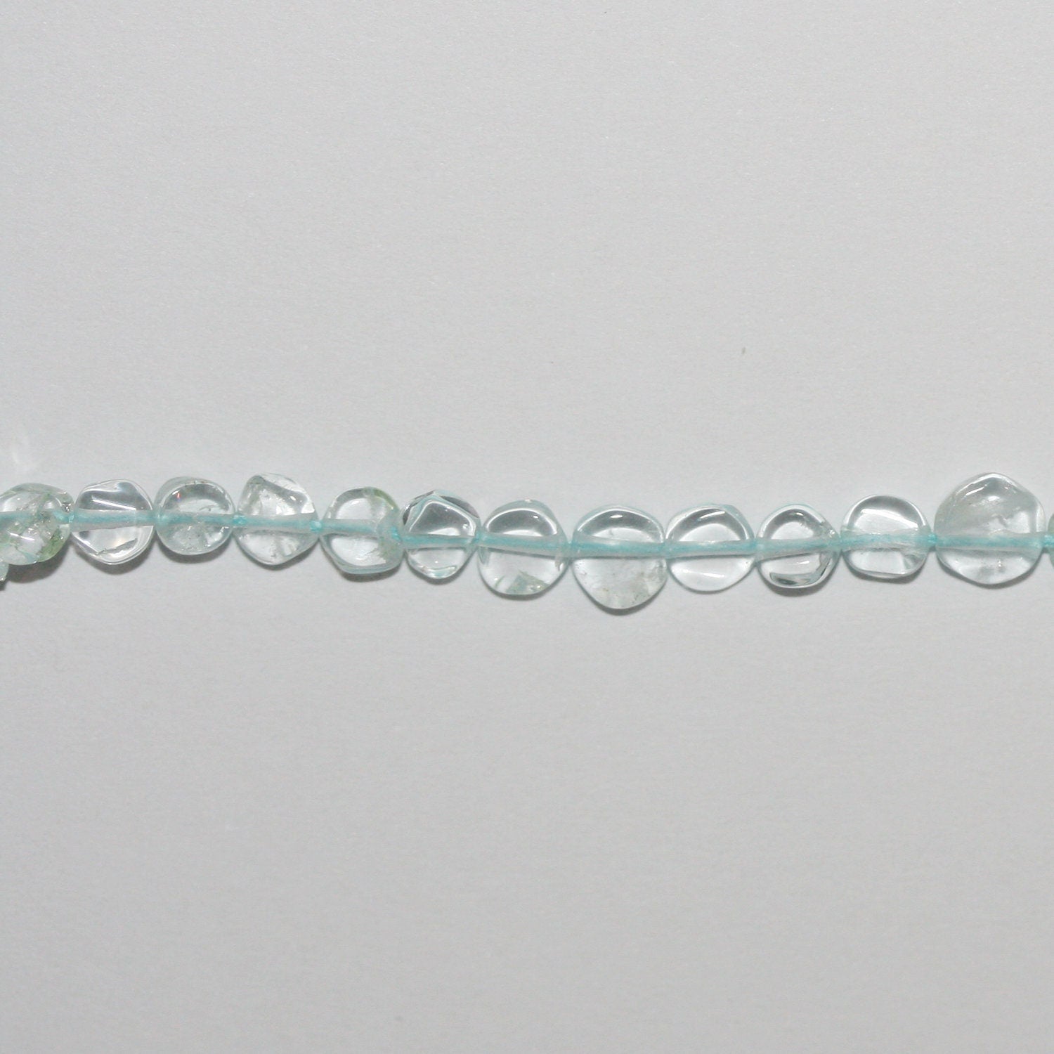 14" St Aquamarine Smooth Coin Beads 4-5mm.Approx.-Strand 37cm.