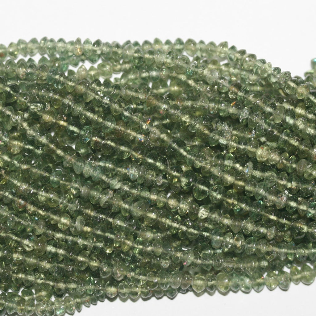 14" St Green Apatite Beads Rondelle Beads 4x3mm.Approx.-Strand 36cm.