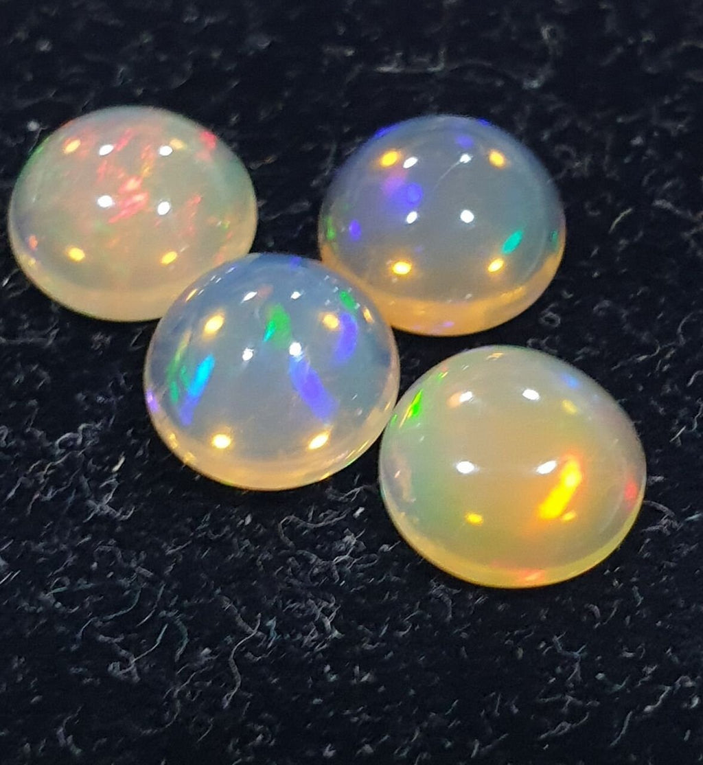 Wello Ethiopian Opal Lot Round Cabochon 7mm. (4pcs)  -Gemstone Parcels-Loose Stones Wholesale Price