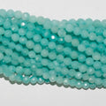 Cuentas redondas facetadas de amazonita de 4 mm (16") - Hilo de 40 cm